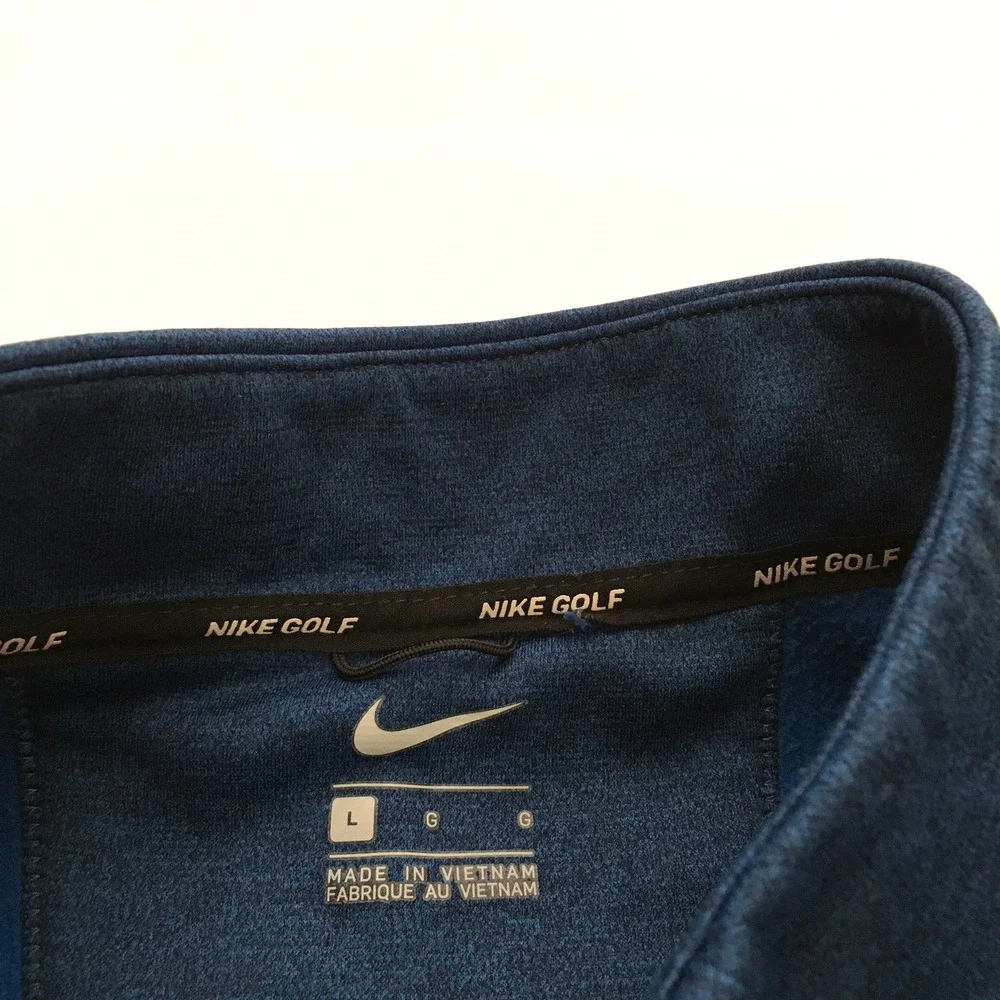 Nike Golf Quarter Zip Pullover Mens Large Blue Performance Fleece